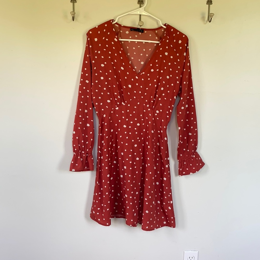 Wednesday’s Girl Red Polka Dot Long Sleeve Dress